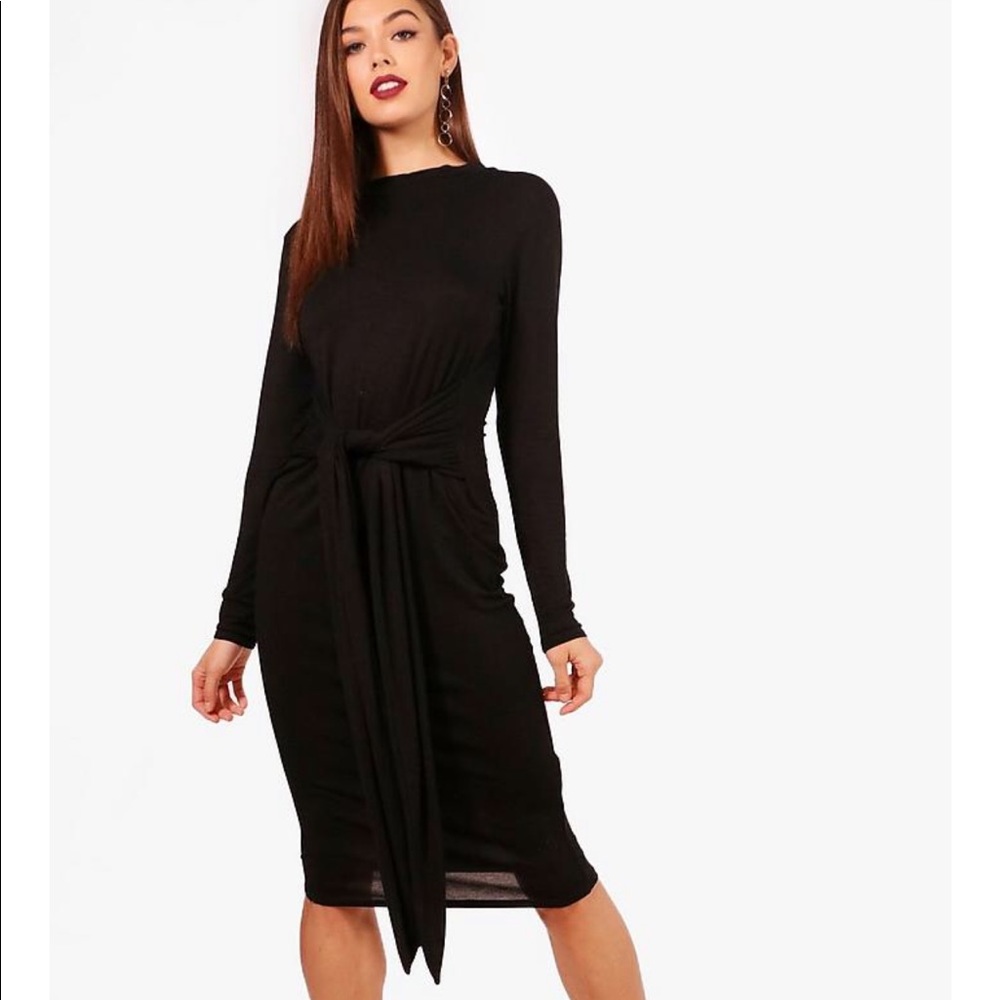 Black Front Tie Dress